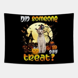 Yellow Labrador Did Someone Say Treat Happy Halloween Tapestry