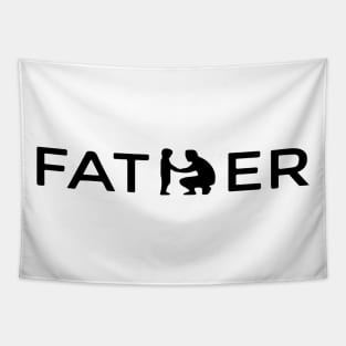 Template design on the theme of family affection, father and son. Tapestry