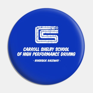 1962 Carroll Shelby School of High Performance Driving  - white distressed print Pin