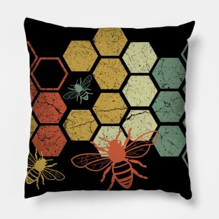 Vintage Honeycomb Rainbow Beekeeper Beekeeping Honey Pillow