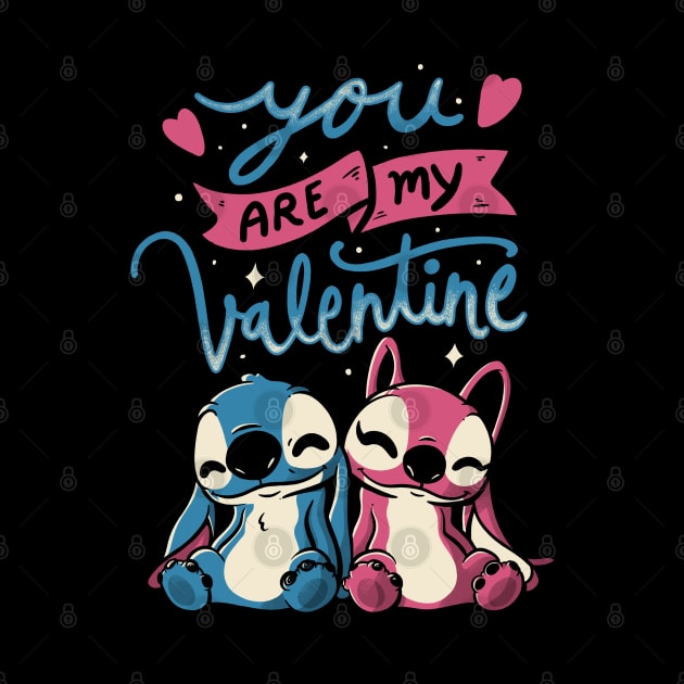 You Are My Valentine - Cute Alien Cartoon Gift by eduely