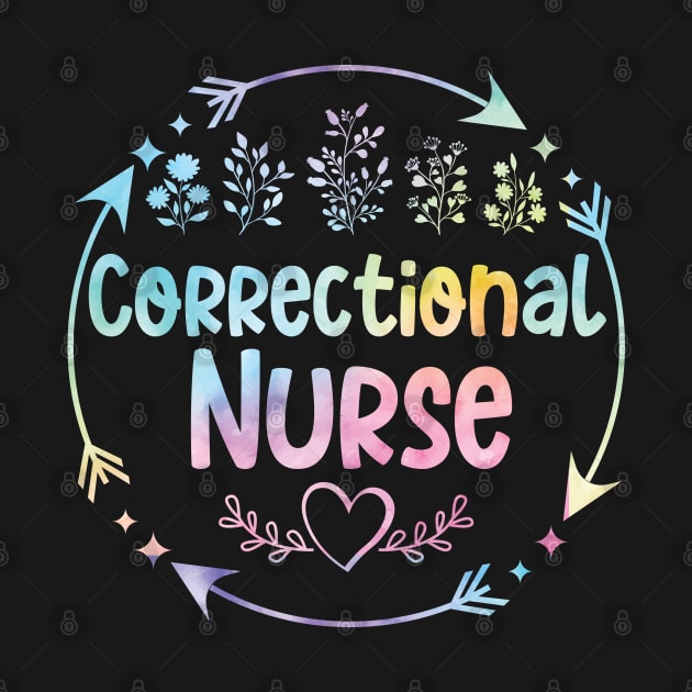 Correctional Nurse cute floral watercolor by ARTBYHM