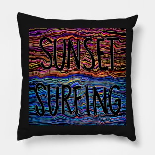 Sunset Surfing Pillow