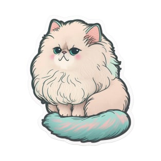 Elegant Persian Cat Sticker for Cat Lovers T-Shirt