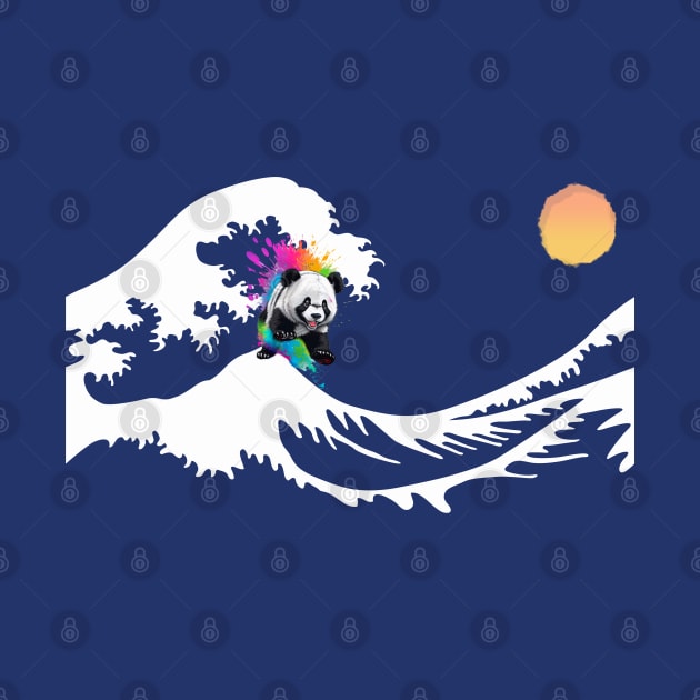 Panda Surfing at The Great Wave off Kanagawa by mafiatees.intl