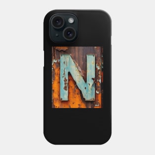 Rusty Letter N Antique Monogram Letter N Initial Alphabet Phone Case