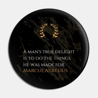 Marcus Aurelius's Joy: Fulfillment in Purposeful Pursuits Pin