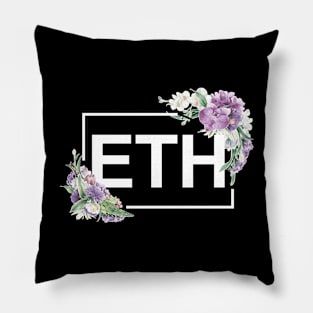 Ethereum Orchid Border White Pillow