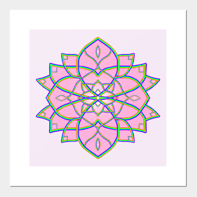 Download Pink Radial Mandala Flower - Pink Flower - Posters and Art ...