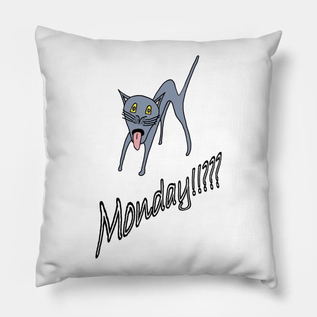 Cat monday Pillow by WOS