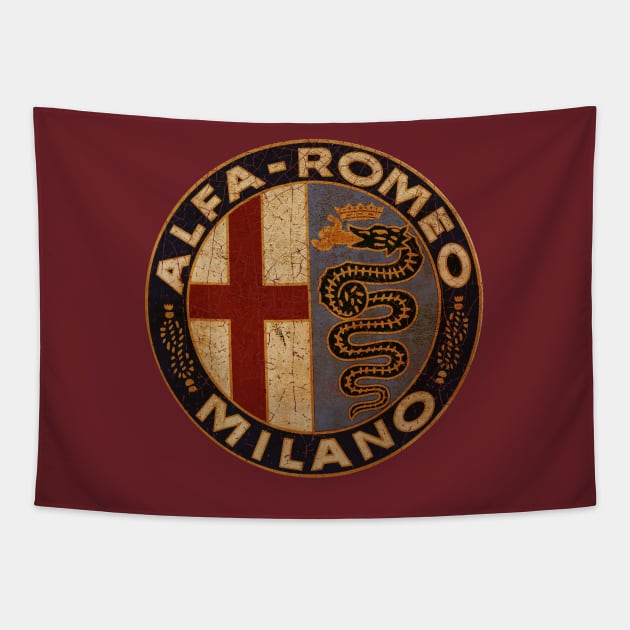 Alfa Romeo Milano Italy Tapestry by Midcenturydave