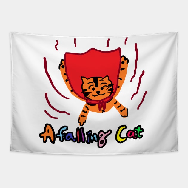 a falling cat Tapestry by zzzozzo