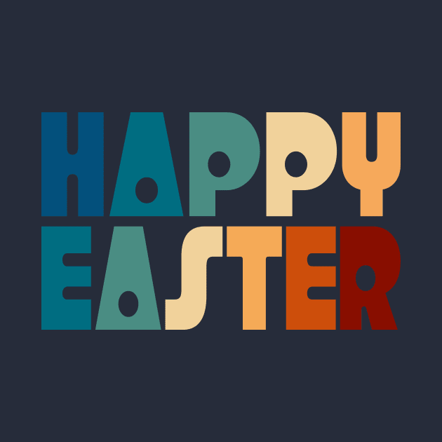 Playful Colorful Retro Happy Easter Typography by Jasmine Anderson