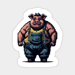 8-Bit Pig Video Game Character Magnet