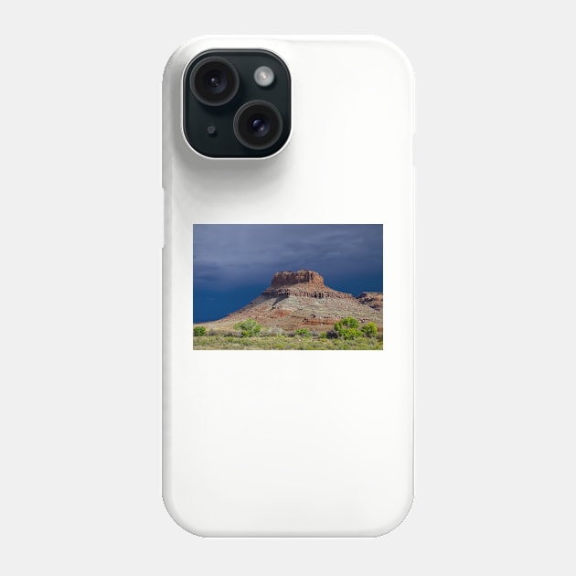 Sunny Butte, Stormy Sky, Moab Phone Case by BrianPShaw