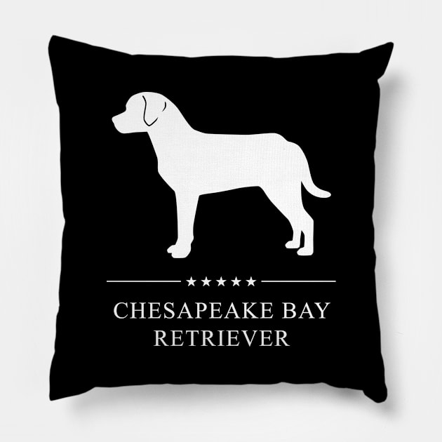 Chesapeake Bay Retriever Dog White Silhouette Pillow by millersye