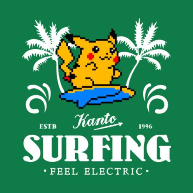 Pikachu Surf - Pikachu - T-Shirt | TeePublic