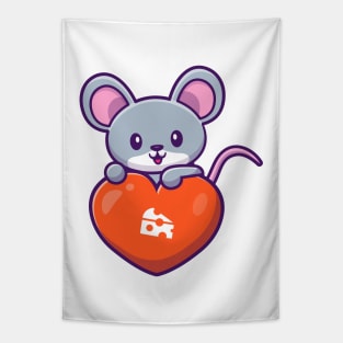 Cute rat love Tapestry