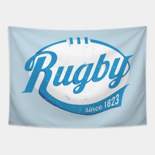 Cool rugby logo type distressed Tapestry