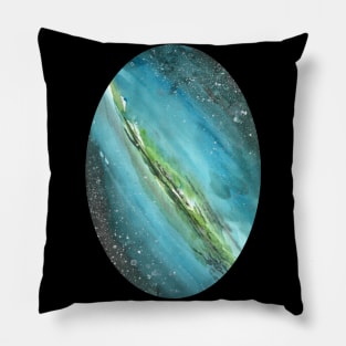 watercolour sombrero galaxy - astronomy inspired fine art Pillow