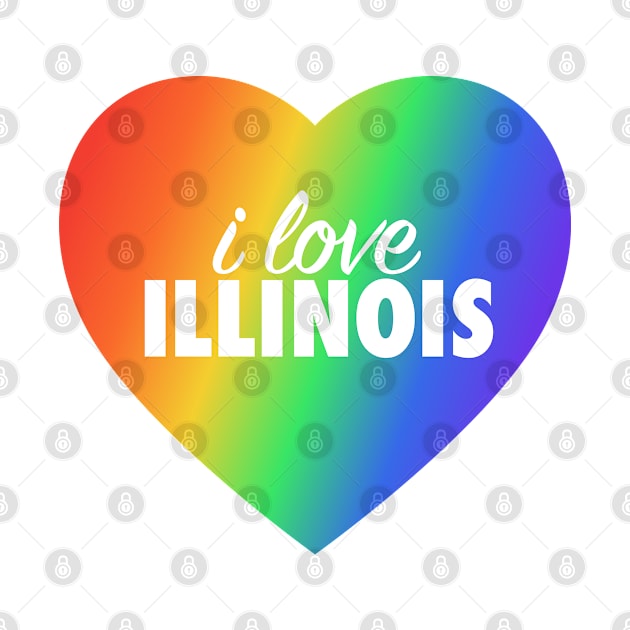 I Love Illinois Pride Rainbow Colors Heart by modeoftravel