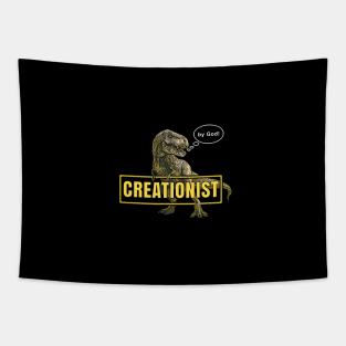 Creationist T-Rex by God! funny smart dinosaur Tapestry