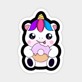 Kawaii Unicorn eating Donut Magnet