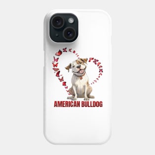 American Bulldog Love: Hearts & Butterflies Phone Case