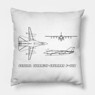 General Dynamics-Grumman F-111B (black) Pillow