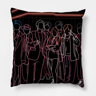 bts boy with  luv line art Pillow