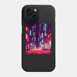 Vibrant Cyberpunk City Phone Case