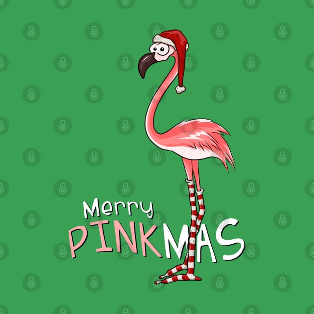 Merry Pinkmas Christmas Flamingo in Santa Costume by SkizzenMonster