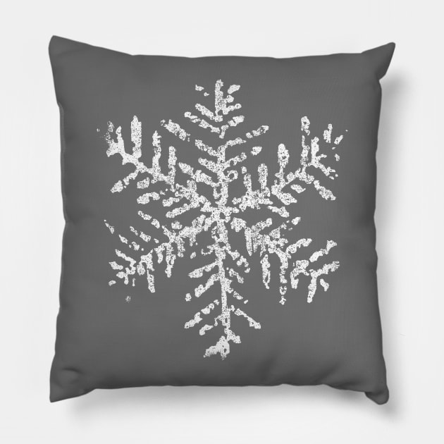 Vintage Snowflake T-Shirt Winter Holiday Gifts White Pillow by vo_maria