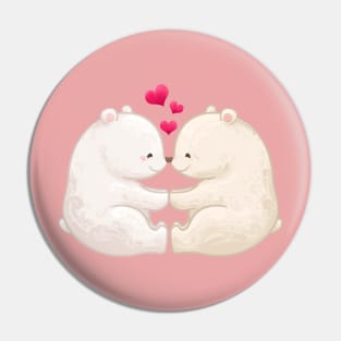 Couple Polar Bear in Love Pin