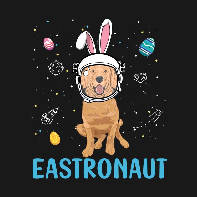 Eastronaut Golden Retriever Astronaut Easter Day by cruztdk5