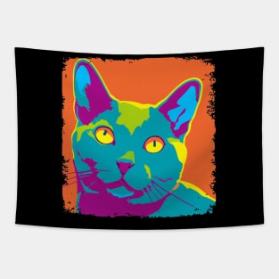 Korat Cat Pop Art - Cat Lover Gift Tapestry