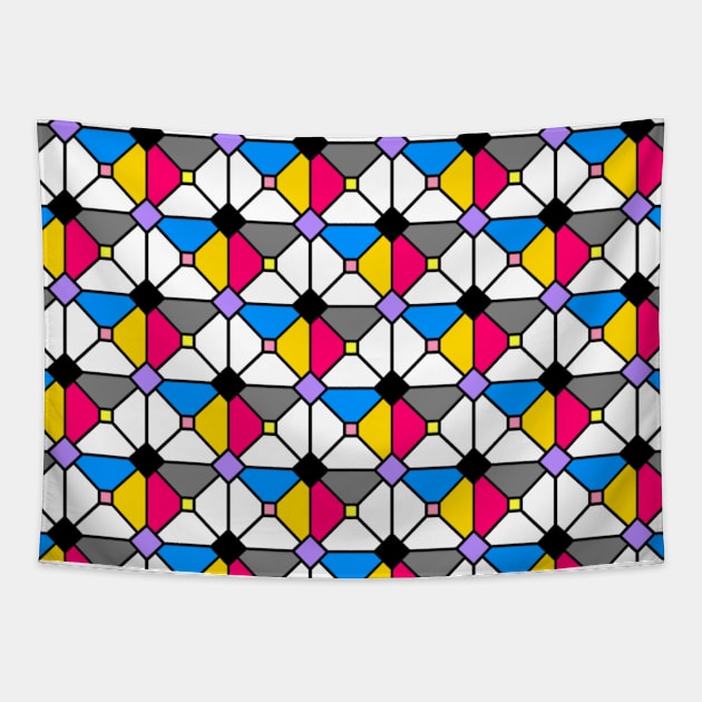 Playing Origami Flower Geometry - Color Floral Play #1 Colorful Tapestry by GrandTartaria