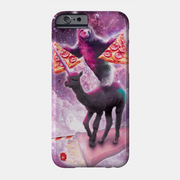 Space Pizza Sloth On Alpaca Unicorn On Milkshake