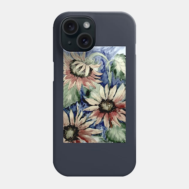 Sunflowers Watercolor Painting Phone Case by SvitlanaProuty