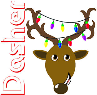 Family Christmas Photo "Dasher" Design Magnet