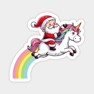 Santa Riding Unicorn Magnet