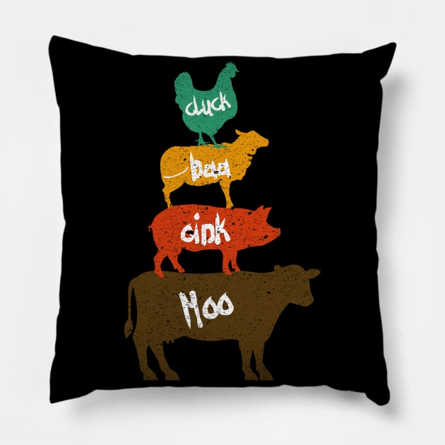 CLUCK BAA OINK MOO FARM ANIMALS Pillow by AdelaidaKang