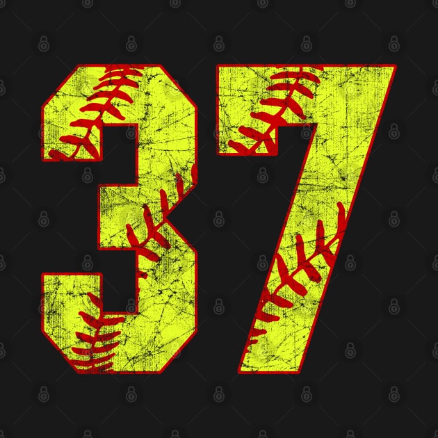 Fastpitch Softball Number 37 #37 Softball Shirt Jersey Uniform Favorite Player Biggest Fan by TeeCreations