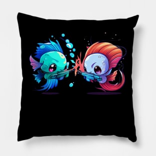 TWO COOL BETTA FISH FIGHTING Pillow