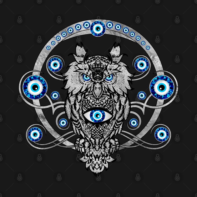 Owl Evil Eye Ornament by Nartissima