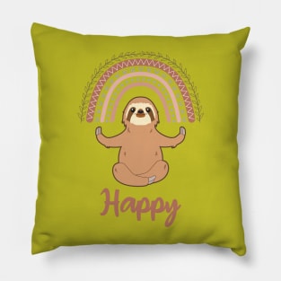 Happy Sloth Spirit Animal Pillow