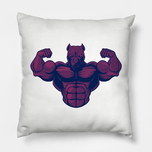 bodybuilder pitbull Pillow by hatem