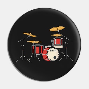 Pixel Firestorm Fighters Red Drums Pin