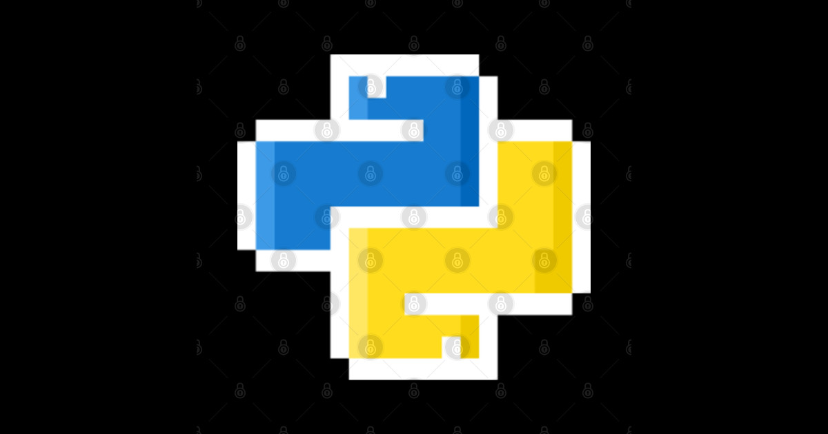 Pixel Art Python Logo - Retro Coder Design - Python Pixel Art Logo ...
