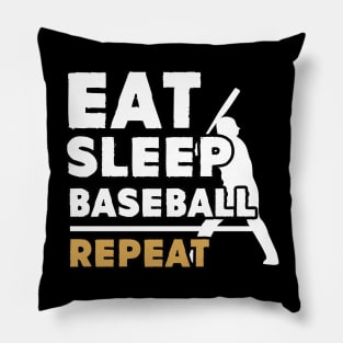 Eat sleep baseball repeat Pillow